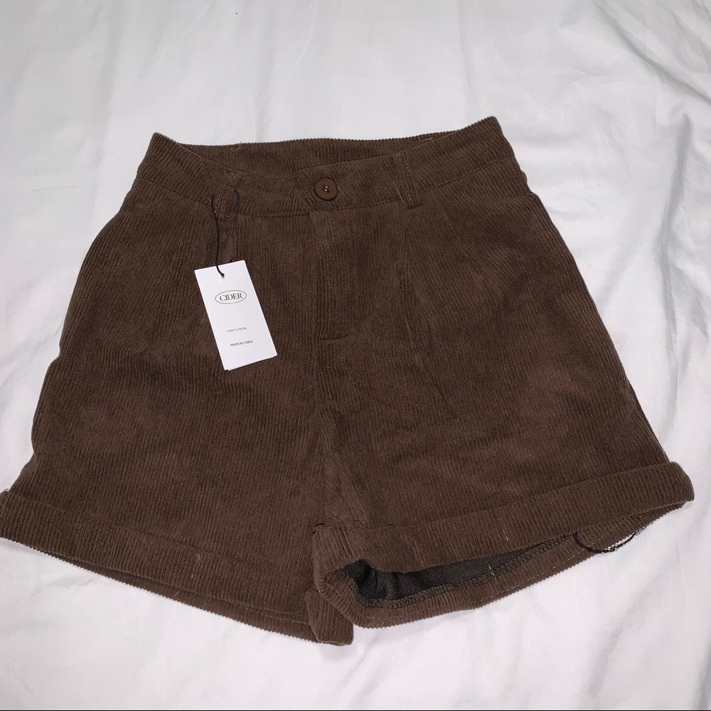 CIDER Brown Corduroy Mini Shorts (BRAND NEW)